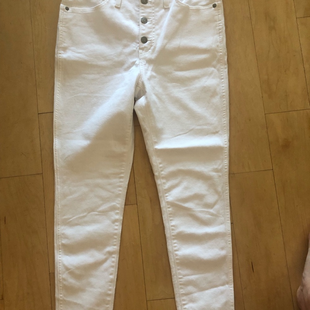 Madewell Skinny Crop Button-fly white denim